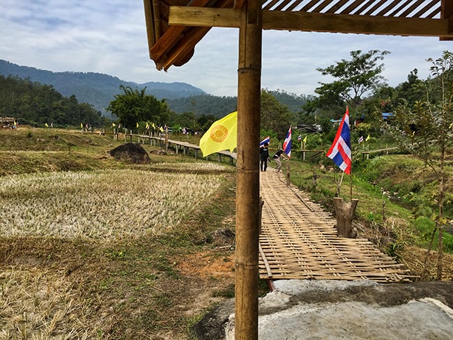 The newest attraction in Pai - A bamboo walkway for the monks....