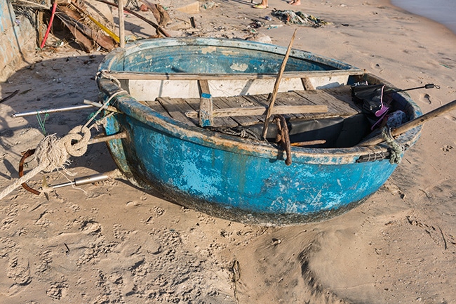 Fishing Boat at the Beach in Hàm Tiến