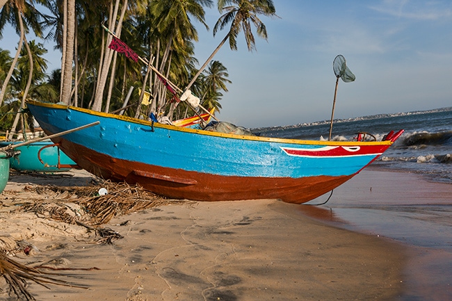Fishing boat at the beach in Hàm Tiến