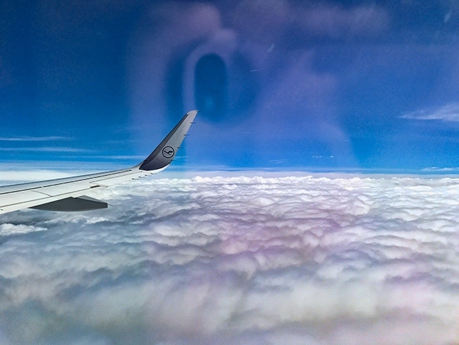 It is blue over the clouds