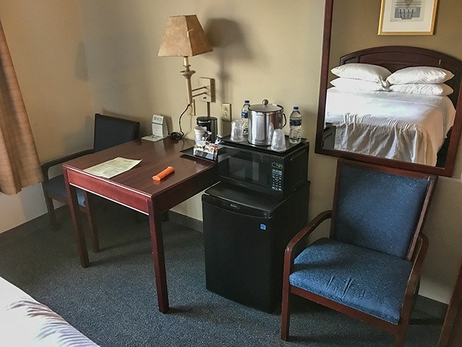 Mini Bar, Microwave, Coffee Maker and an Ice Cooler