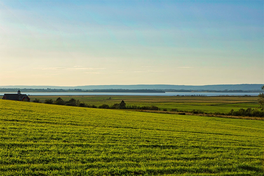 View over fields to the Minas Basin