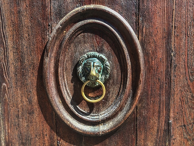 Door knocker in Venice, Italy