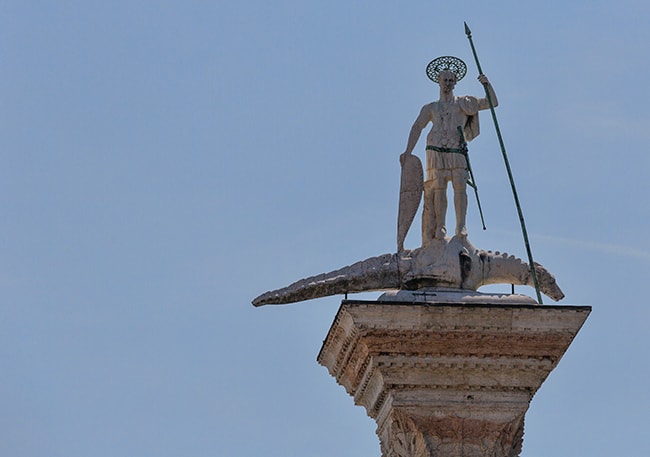 St Theodore on the western column of the Piazzetta di San Marco