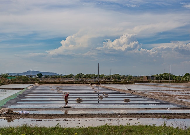 Salt production close to An Ngãi