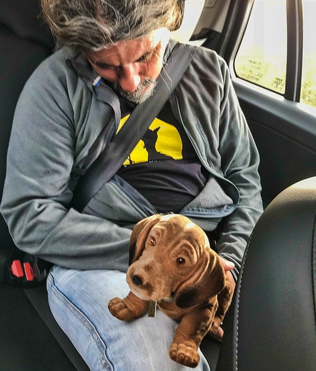 On the way back to Stuttgart - Mitsos and his favourite toy