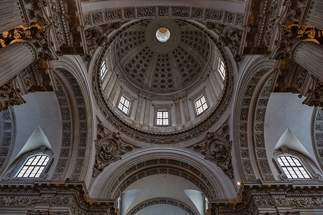 Looking up when you enter the cathedral