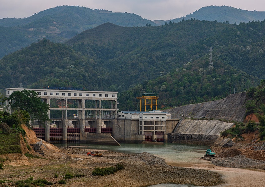 A dam under construction