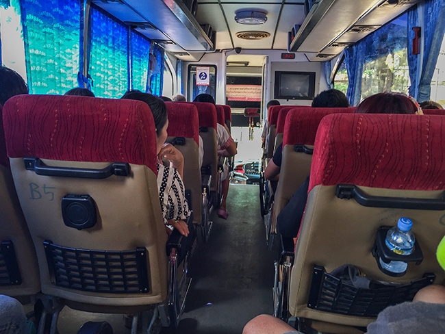 Inside the Border Bus Laos Thailand