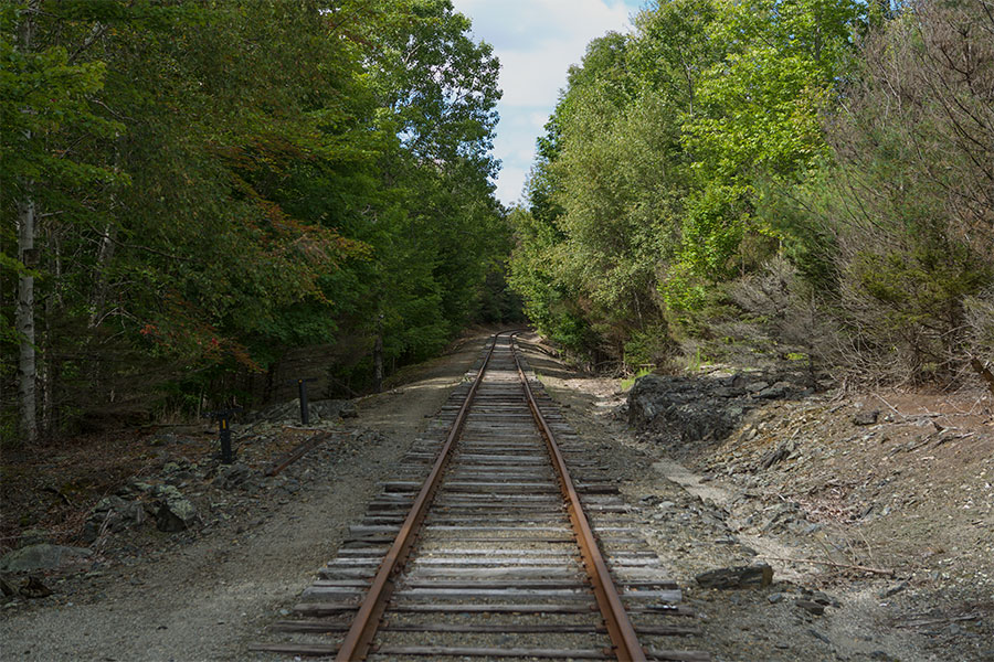 Abandoned railroad track outside Holden