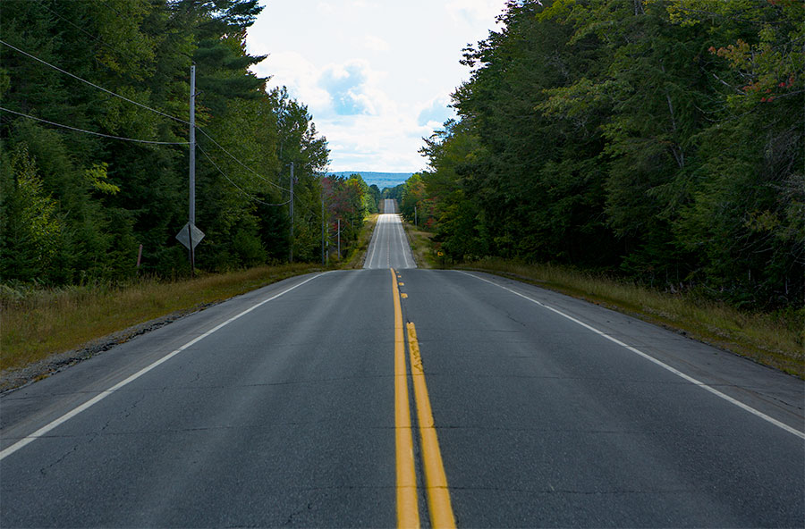 Highway No 2 after the bridge from Mattawamkeag⁩